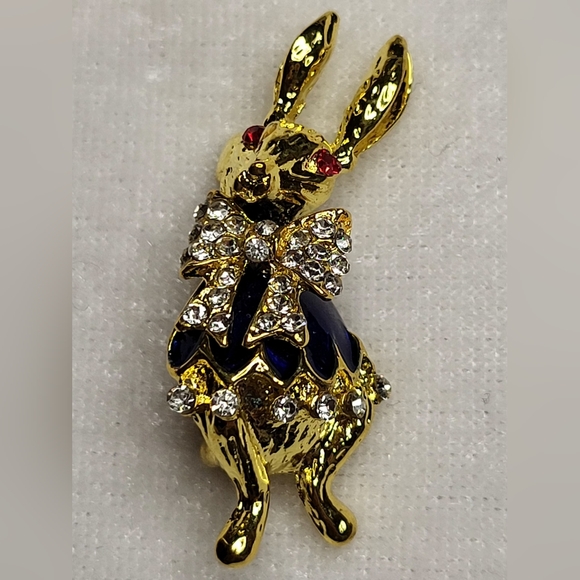 New Gold-tone Rabbit Brooch / Pin - Picture 1 of 3